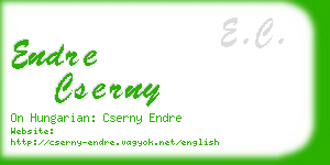 endre cserny business card